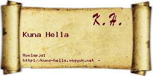 Kuna Hella névjegykártya